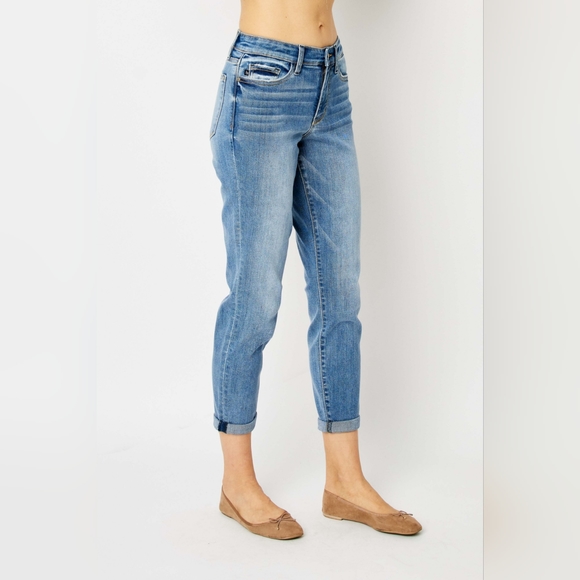 Judy Blue Full Size Cuffed Hem Skinny Jeans